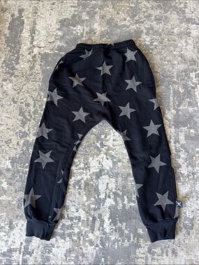 Nununu boy  Black Star Print Jogger Pants, size 10-11